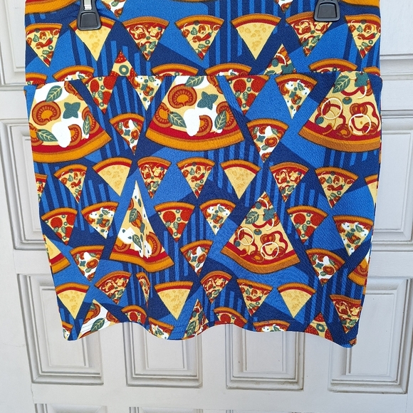 Lula Roe Skirt Casual Bright Print SzL Polyester Short Pullon Wide Band Waist - Picture 7 of 9